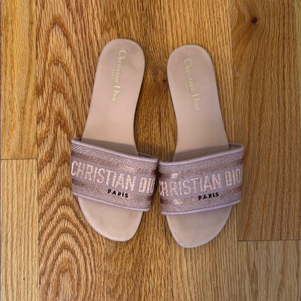 Christian Dior Pink Slide Sandals